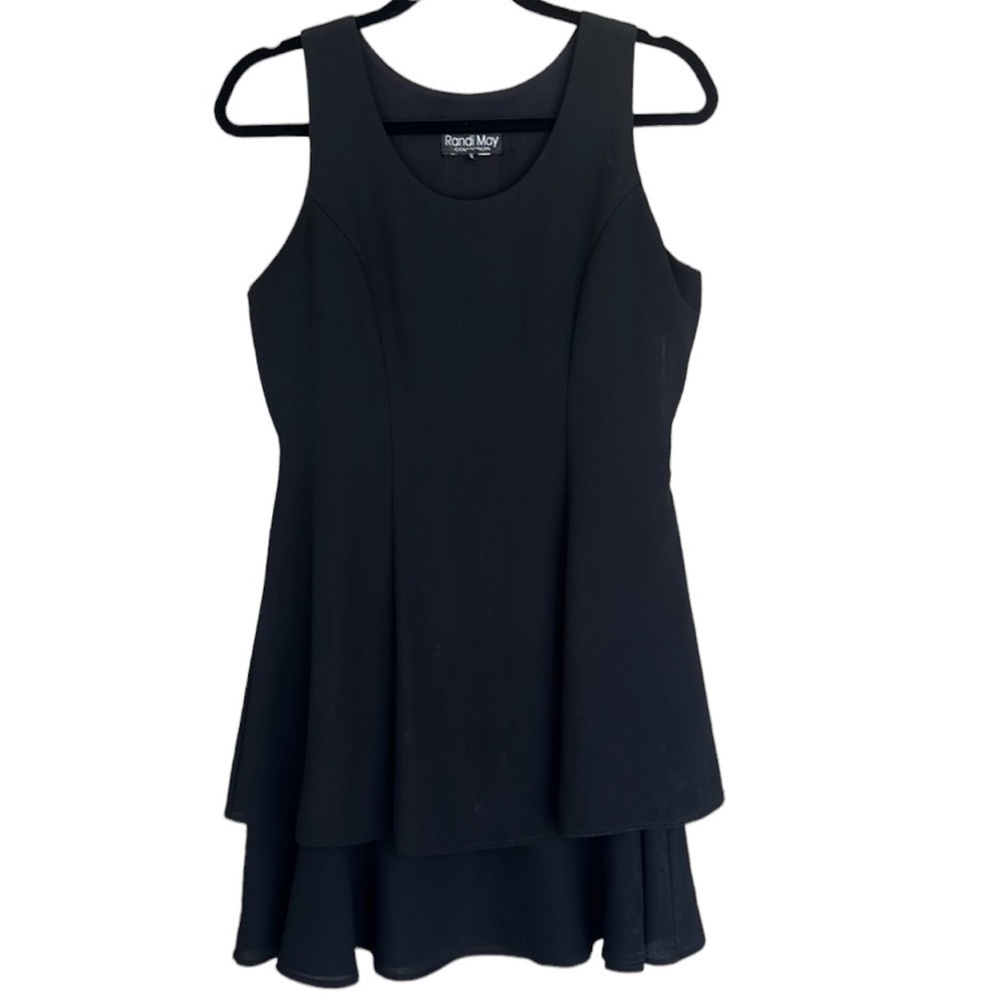 Randi May Collection Vintage Black Double Layer Sleeveless Mini Dress Size 8